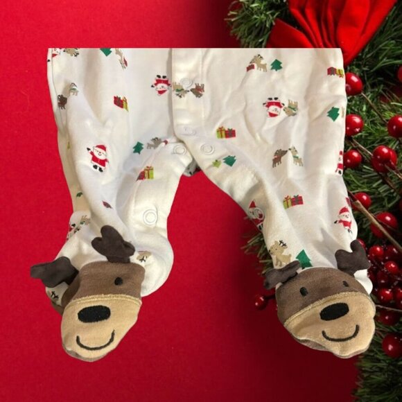 Carter's, Made With Love, Santa's Helper Christmas Bodysuit Footie - Picture 3 of 7